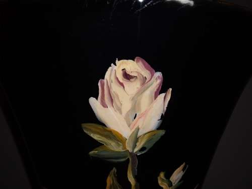 LOT 68: BEAUTIFUL & RARE LARGE MID CENTURY HAND PAINTED LUCIA VASE