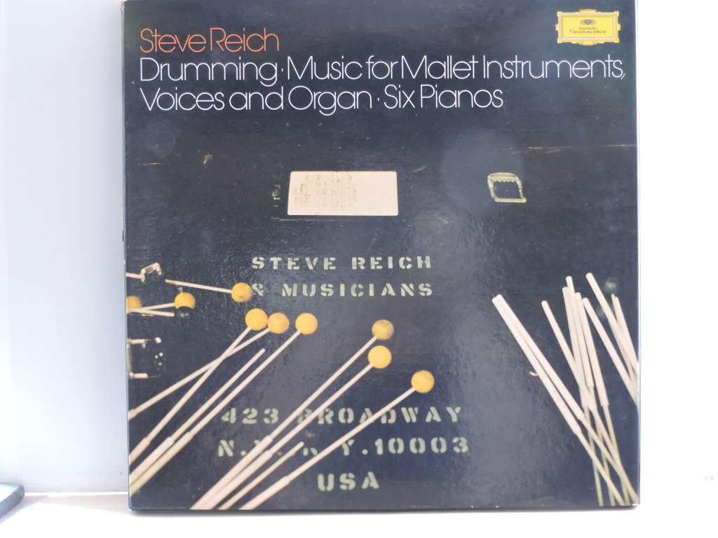 STEVE REICH DRUMMING: MUSIC FOR MALLET INSTRUMENTS,  VOICE AND ORGAN , SIX PIANOS - VG+/EX/EX/EX/