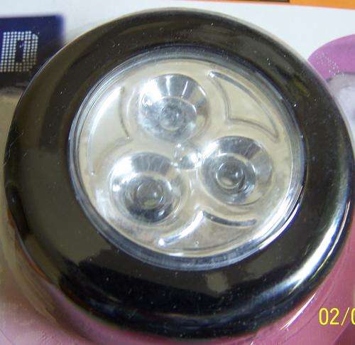 3 LED Mini Cordless Stick Tap Touch Night Light Black
