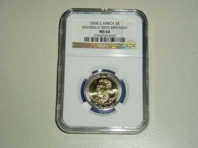 2008, Madiba Birthday R5 coin - MS66 Graded