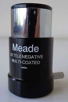 Meade 2x telenegative Barlow lens for 1.25" telescopes