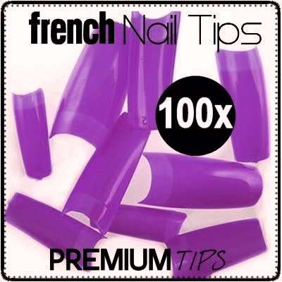 PURPLE COLOR NAIL TIPS BOX 100PCS