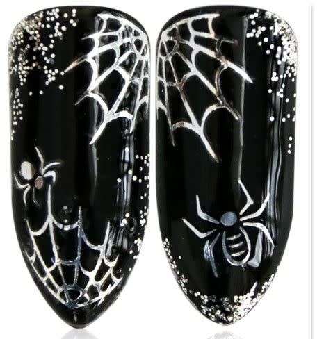 SILVER SPIDER NAIL ART DECALS STICKERS 022a