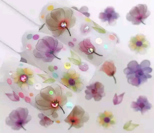 FLOWER NAIL ART WATER DECAL STICKERS 3047