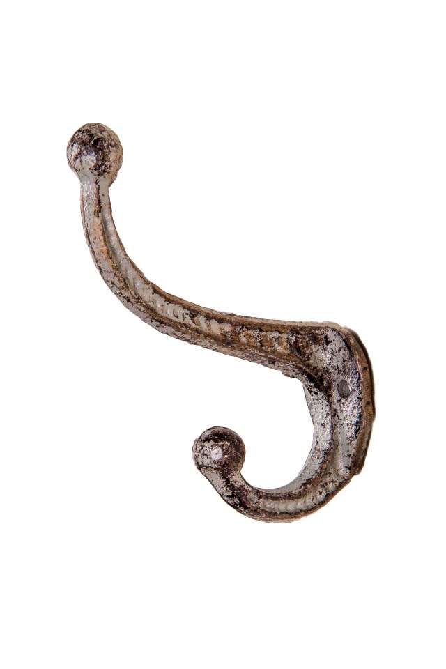 Double Hook Small Antique Grey