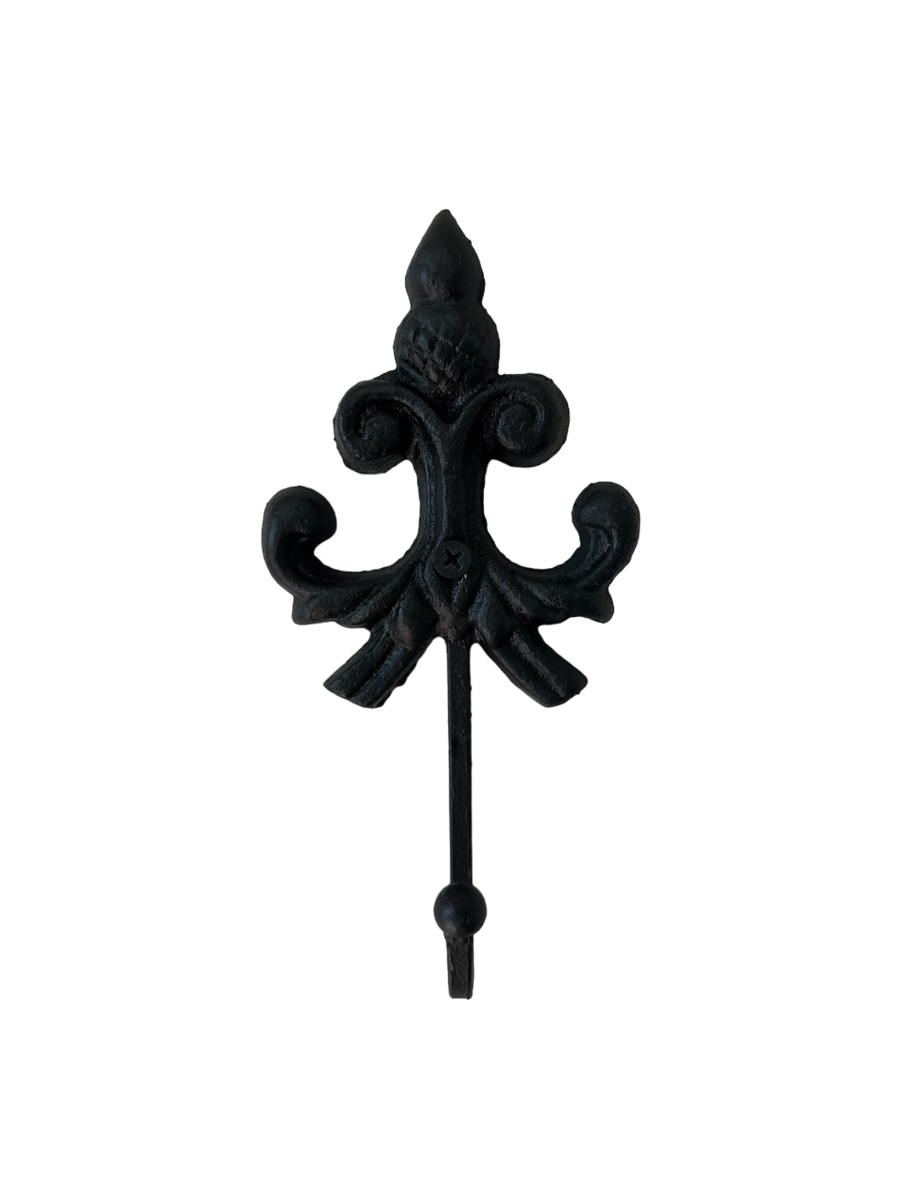 Fleur de Lis Hook Black