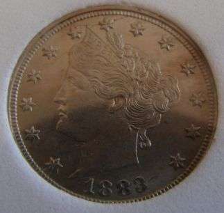 1883 USA 5 CENTS GRADED MS 63