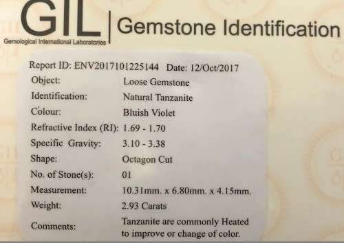 2.93ct STUNNING TANZANITE AAA+ VIVID BLUISH / VIOLET