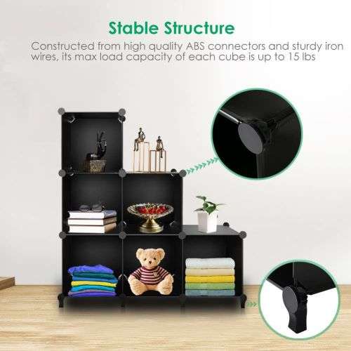 HomeFX Adjustable 6 Cube Storage Set