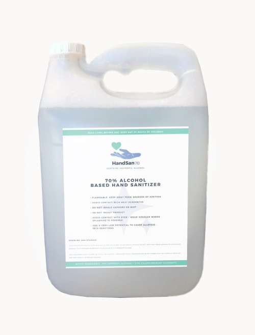 5 litre Handsan70 Hand Sanitizer- (70% Alcohol liquid) (certified)