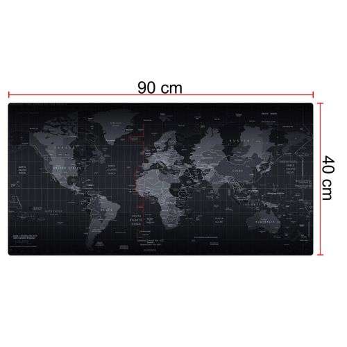 Extended Mouse Pad Gaming Mat Non-Slip Ergonomic Desk Protector World Map