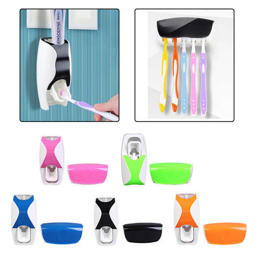 AUTOMATIC TOOTHPASTE DISPENSER WITH 5 TOOTHBRUSH HOLDER