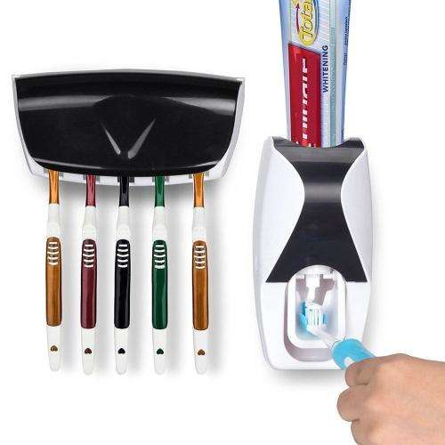 AUTOMATIC TOOTHPASTE DISPENSER WITH 5 TOOTHBRUSH HOLDER
