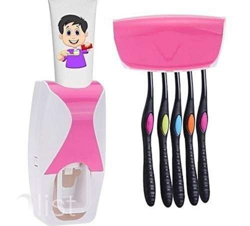 AUTOMATIC TOOTHPASTE DISPENSER WITH 5 TOOTHBRUSH HOLDER