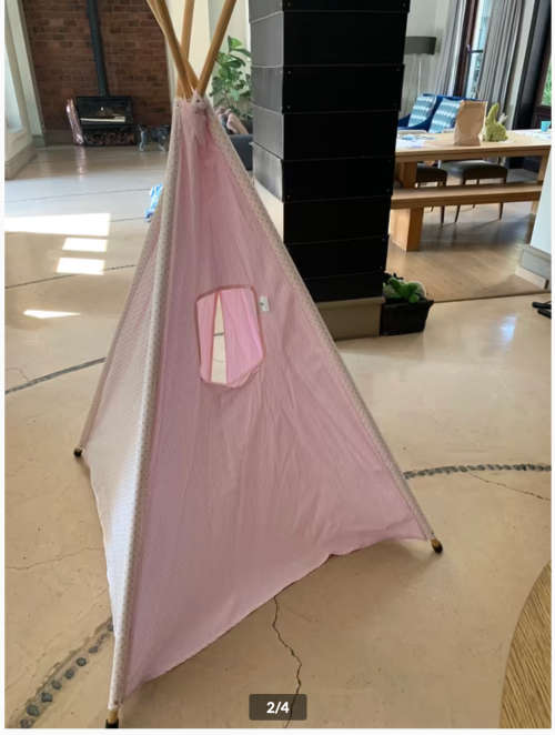 Teepee, pink and white