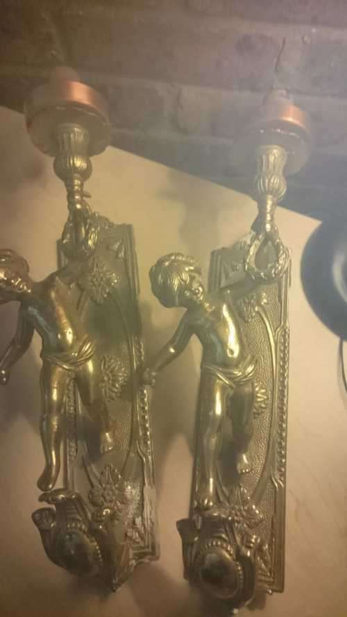 VINTAGE SOLID BRASS & COPPER WALL LIGHTS