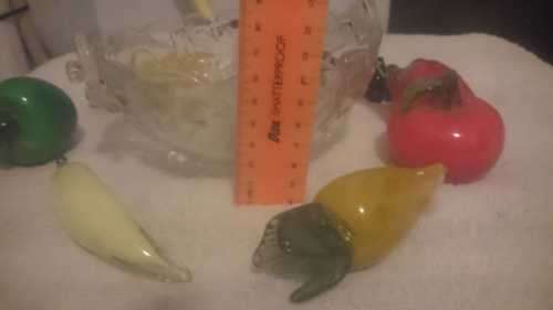 VINTAGE MURANO GLASS FRUIT BOWL WITH VARIETY MURANO FRUIT