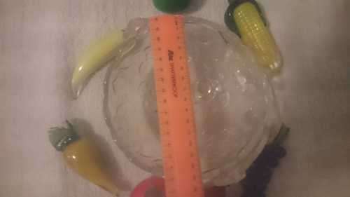 VINTAGE MURANO GLASS FRUIT BOWL WITH VARIETY MURANO FRUIT