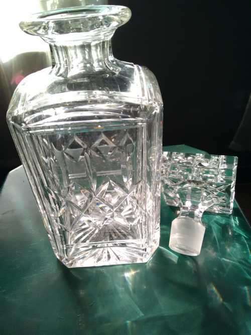 VINTAGE PURE THICK CRYSTAL WHISKEY DECANTER (B)