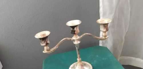VINTAGE SILVER PLATED LANTHE CANDLE HOLDER, HOLDS THREE CANDLES