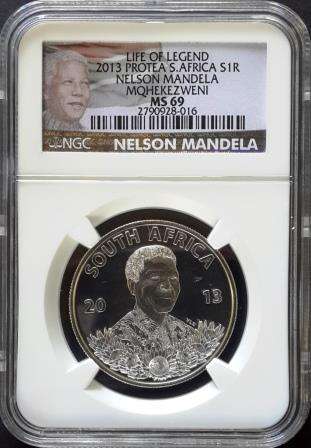 2013 Protea S. Africa S1R - Nelson Mandela - Life of Legend - MS69