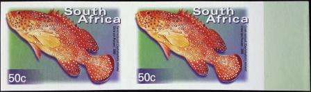 South Africa - 7th Definitive - Imperf Pair of 50c Stamps