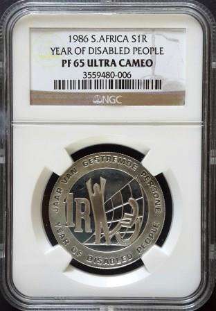 1986 S. Africa S1R Year of Disabled People PF 65 Ultra Cameo