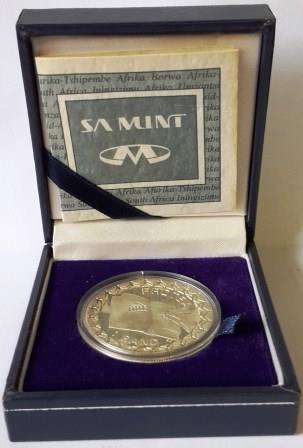 1996 R1 Silver Protea in SA Mint Box with Certificate