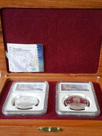 Life of a Legend - 2013 Protea S. Africa S1R Mandela Set - MS 69 and PF 69 Ultra Cameo both with COA