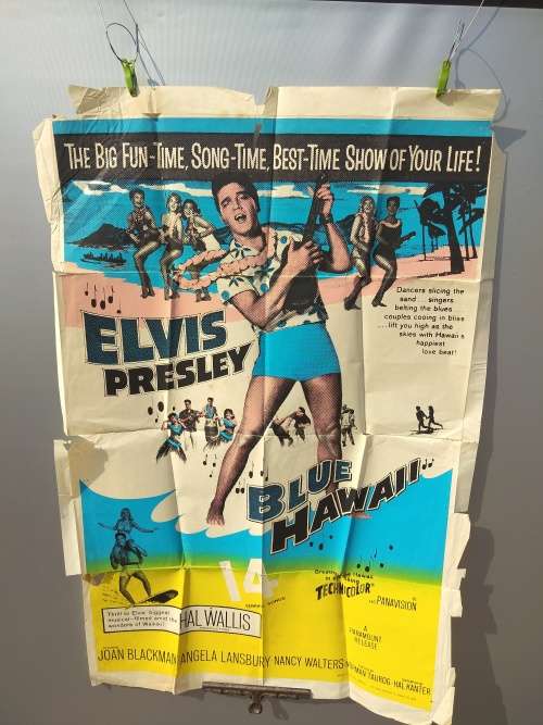 Elvis Presley poster and vinyl cover