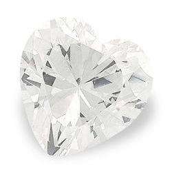 CUBIC ZIRCONIUM - AAA DIAMOND WHITE FACETED HEART SHAPE - 2.30cts