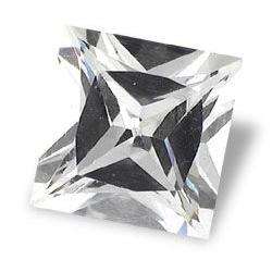 CUBIC ZIRCONIUM - AAA WHITE PRINCESS FACET - WEIGHT 4.49cts