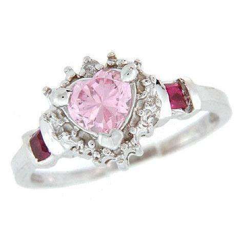 MULTI GEM 10K SOLID WHITE GOLD RING