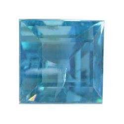 ZIRCON (NATURAL CAMBODIA) - SEAFOAM BLUE SQUARE FACET - 0.175cts