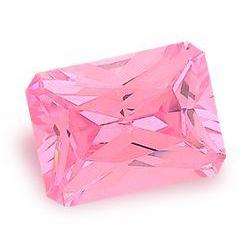 CUBIC ZIRCONIUM - PINK ICE OCTAGON PRINCESS FACET - 0.86cts