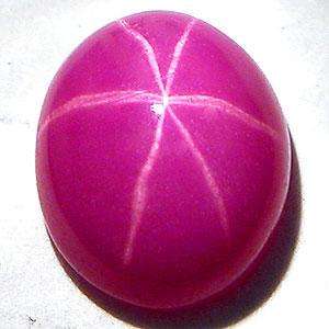 STAR RUBY - RED WITH 6-RAY STAR OVAL CABOCHON - 0.74cts
