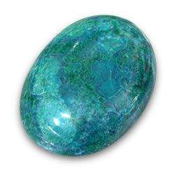 CHRYSOCOLLA - BLUE GREEN OVAL CABOCHON - 50.25cts
