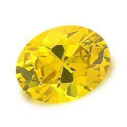 CUBIC ZIRCONIUM - CANARY YELLOW OVAL FACET - 3.45cts