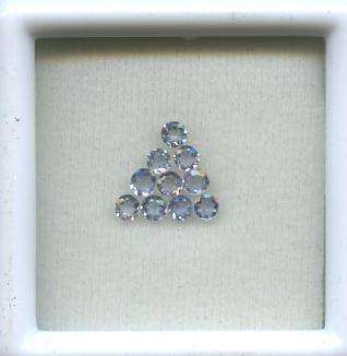 TANZANITE - PARCEL OF 10 ROUND FACET GEMS - TOTAL WEIGHT 0.31cts