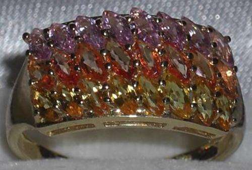 FANCY SAPPHIRE 9K YELLOW GOLD RING