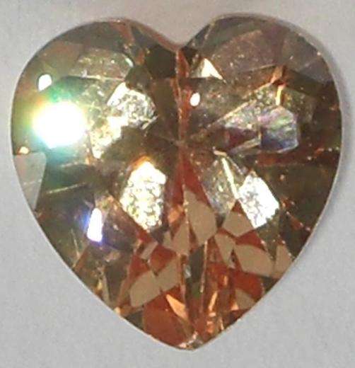 CUBIC ZIRCONIUM - CHAMPAGNE HEART SHAPE DIAMOND CUT - 4.60cts