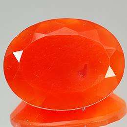 CORNELIAN - ORANGE OVAL FACET - 1.66cts