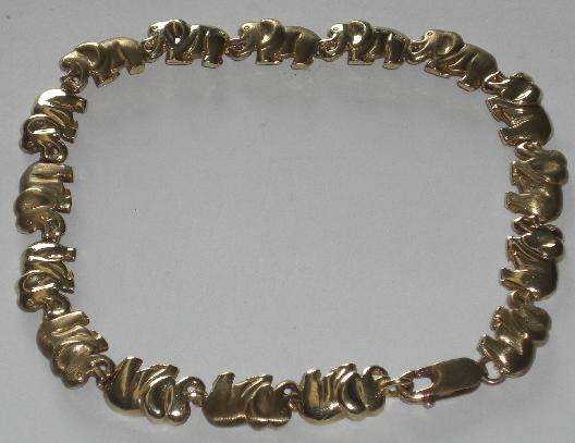 9k SOLID GOLD ELEPHANT BRACELET