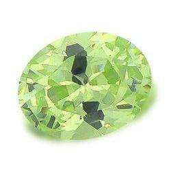 CUBIC ZIRCONIUM - INTENSE LIME OVAL DIAMOND CUT - 2.90cts