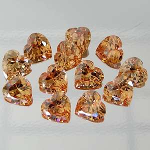 CUBIC ZIRCONIUM - CHAMPAGNE HEART SHAPE DIAMOND CUT - 4.51cts