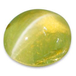 CHRYSOBERYL (CAT'S EYE) - GREENISH OVAL CABOCHON - 1.33cts