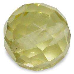 CITRINE -  OLIVE GREEN FACETED SPHERE - 3.44cts