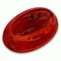 GARNET - ORANGE RED OVAL CABOCHON - 0.54cts