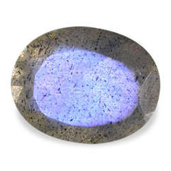 LABRADORITE - GRAY WITH RAINBOW LUSTRE OVAL FACET - 1.73cts