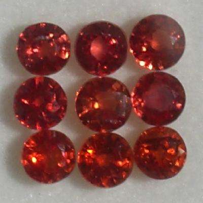 SAPPHIRE (NATURAL SONGEA) - TOP ORANGE ROUND FACET - AVERAGE 0.145cts EACH